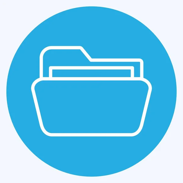 Icon Folder Adecuado Para Símbolo Interfaz Web Ojos Azules Estilo — Archivo Imágenes Vectoriales