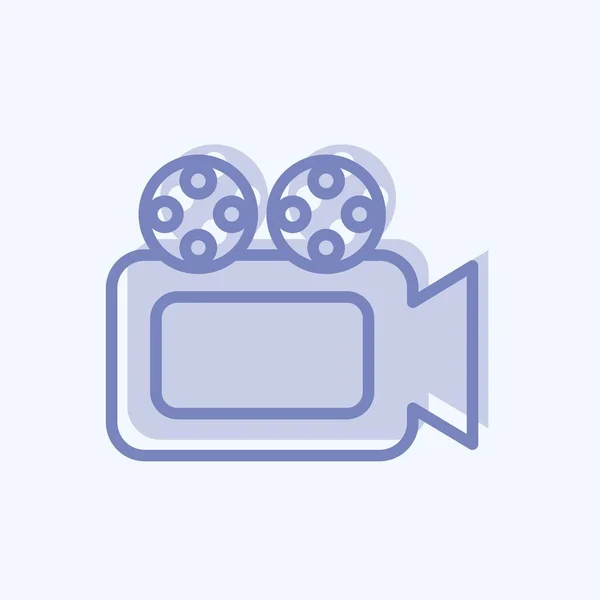 Icon Video Camera Suitable Web Interface Symbol Two Tone Style — Stockvektor