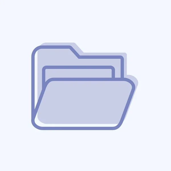 Icon Folder Suitable Web Interface Symbol Two Tone Style Simple — Image vectorielle