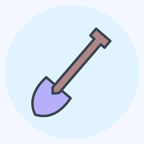 Icon Hand Shovel Suitable Garden Symbol Color Mate Style Simple — ストックベクタ
