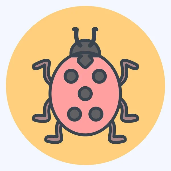 Icon Insect Suitable Garden Symbol Color Mate Style Simple Design — стоковый вектор