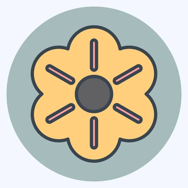 Icon Flower Suitable Garden Symbol Color Mate Style Simple Design — Stockvektor