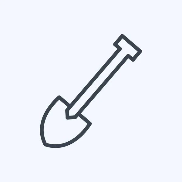 Icon Hand Shovel Suitable Garden Symbol Line Style Simple Design — Stock Vector