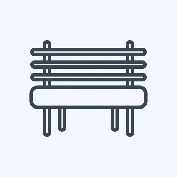 Icon Garden Bench Suitable Garden Symbol Line Style Simple Design — Stockvektor