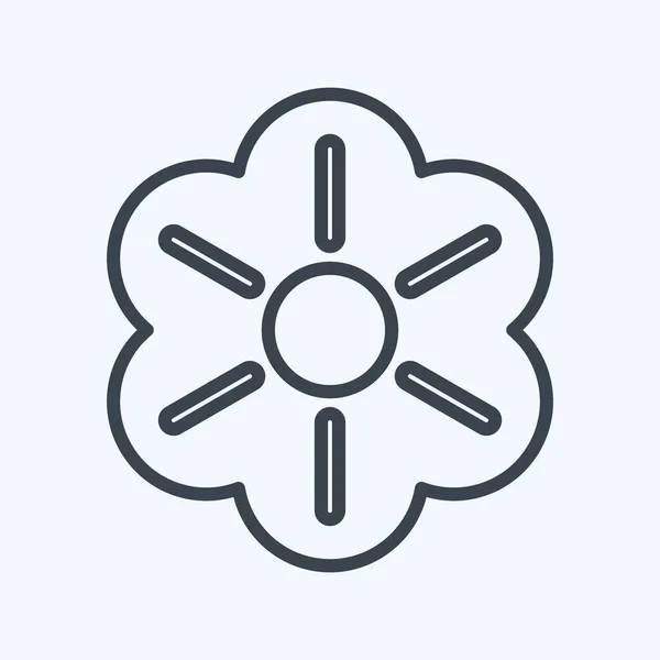 Icono Flor Adecuado Para Símbolo Del Jardín Estilo Línea Diseño — Vector de stock