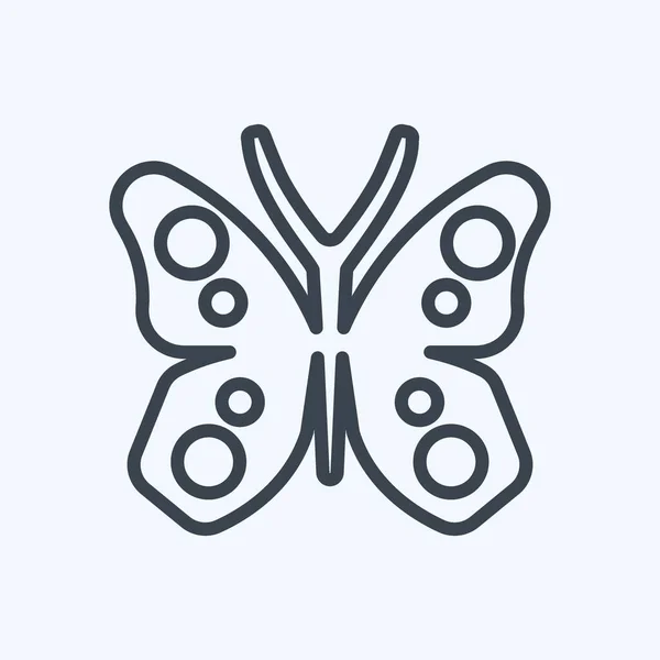 Icon Butterfly Suitable Garden Symbol Line Style Simple Design Editable — Vetor de Stock