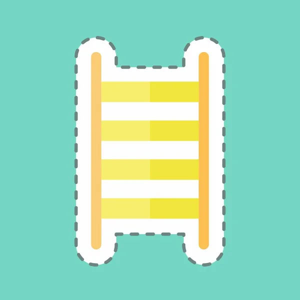 Sticker Line Cut Ladder Suitable Garden Symbol Simple Design Editable — ストックベクタ