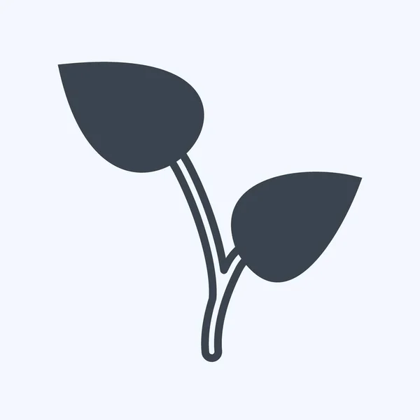Icon Growing Plant Suitable Garden Symbol Glyph Style Simple Design — Vector de stock