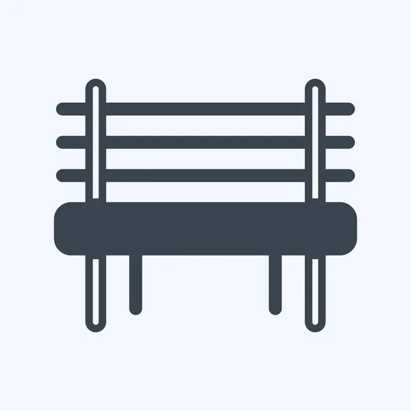 Icon Garden Bench Suitable Garden Symbol Glyph Style Simple Design — Wektor stockowy