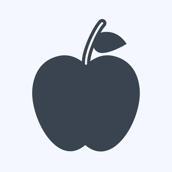 Ikoon Appels Geschikt Voor Tuinsymbool Glyph Stijl Eenvoudig Ontwerp Bewerkbaar — Stockvector