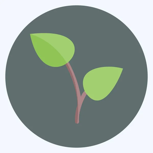 Icon Growing Plant Suitable Garden Symbol Flat Style Simple Design — Image vectorielle