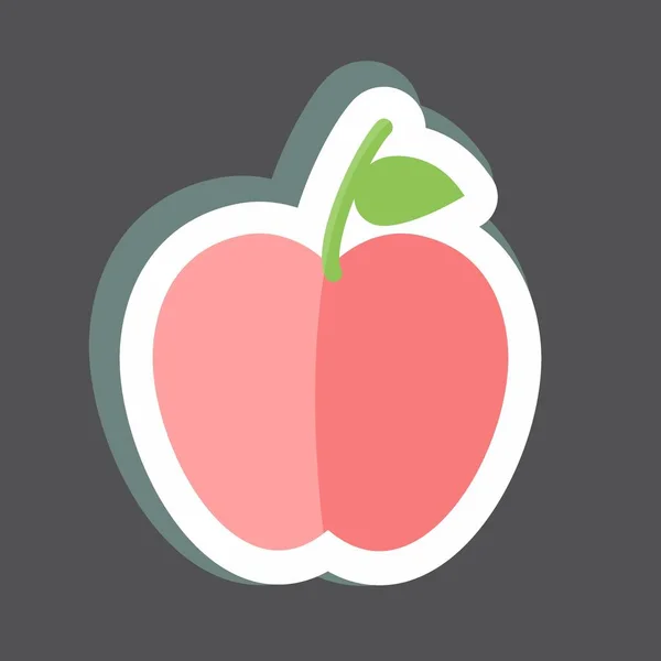 Klistermärke Äpplen Lämplig För Trädgård Symbol Enkel Design Redigerbar Utformningsmall — Stock vektor