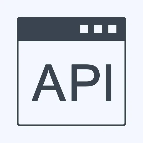 Icon Api Geeignet Für Das Programmiersymbol Glyphen Stil Einfaches Design — Stockvektor