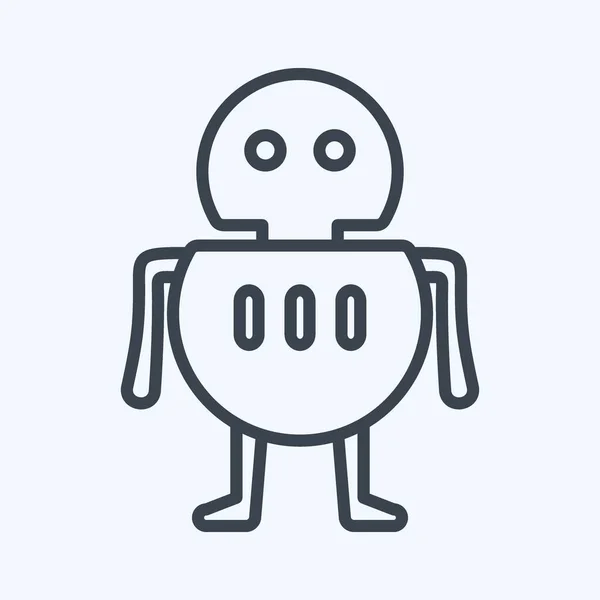 Icon Robot Suitable Programming Symbol Line Style Simple Design Editable —  Vetores de Stock