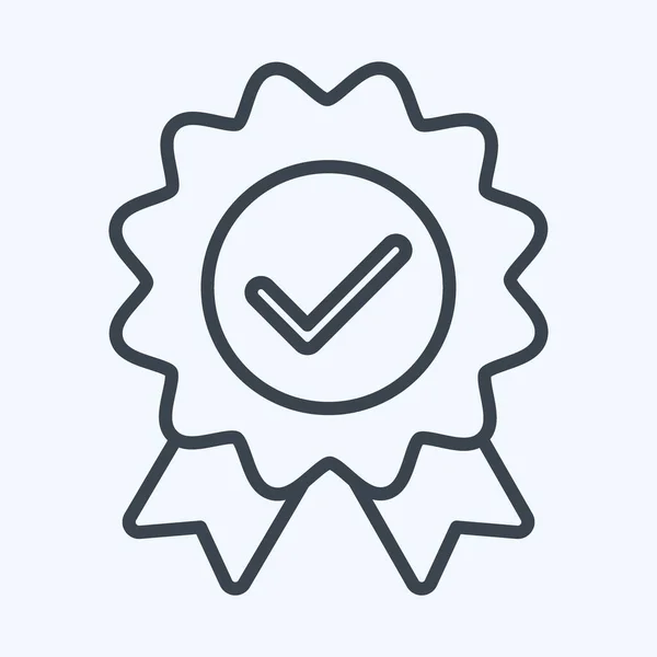 Icon Quality Verified Suitable Programming Symbol Line Style Simple Design — Stockový vektor