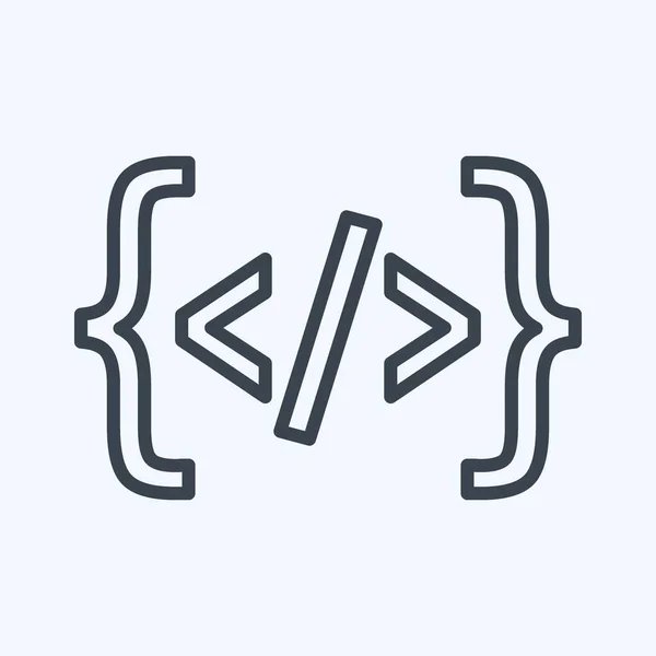 Icon Programming Geeignet Für Das Programmiersymbol Linienstil Einfaches Design Editierbar — Stockvektor