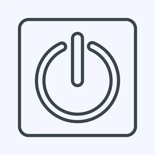 Icon Power Button Suitable Programming Symbol Line Style Simple Design — Stockový vektor