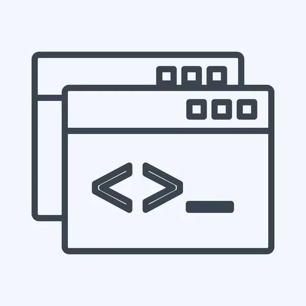 Icon Custom Coding Geeignet Für Das Programmiersymbol Linienstil Einfaches Design — Stockvektor