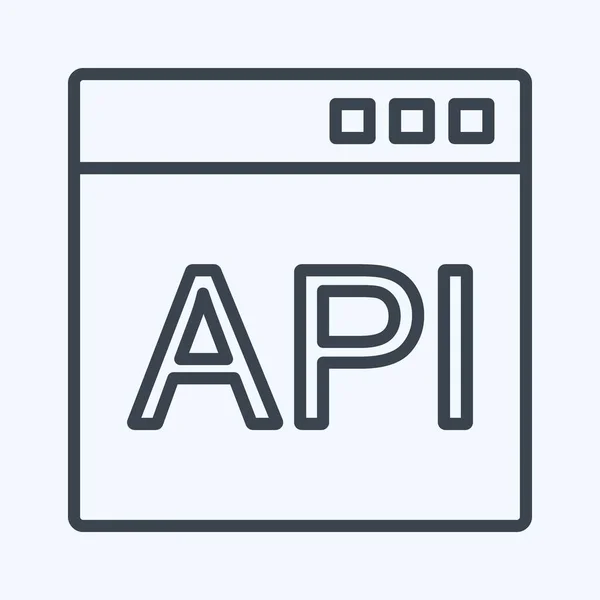 Icon Api Geeignet Für Das Programmiersymbol Linienstil Einfaches Design Editierbar — Stockvektor