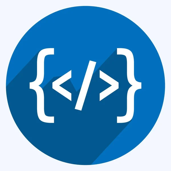 Programação Ícones Apropriado Para Símbolo Programação Estilo Sombra Longa Design — Vetor de Stock