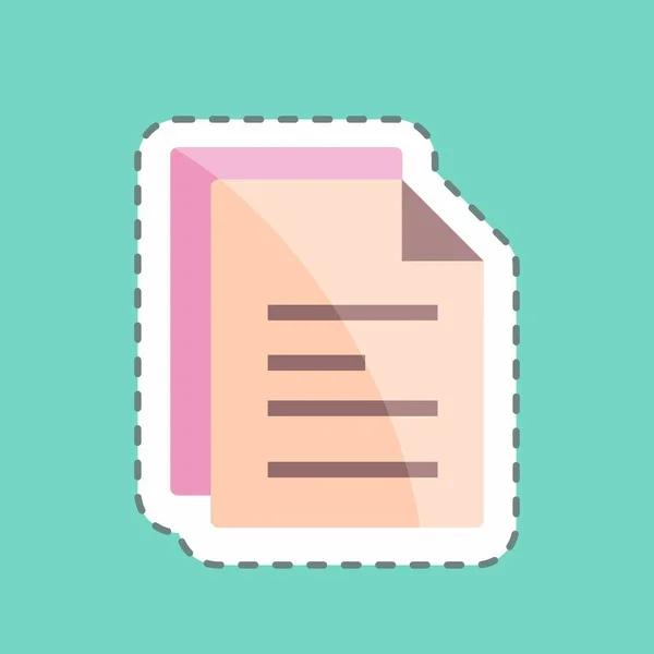 Sticker Line Cut Articles Suitable Programming Symbol Simple Design Editable — Image vectorielle