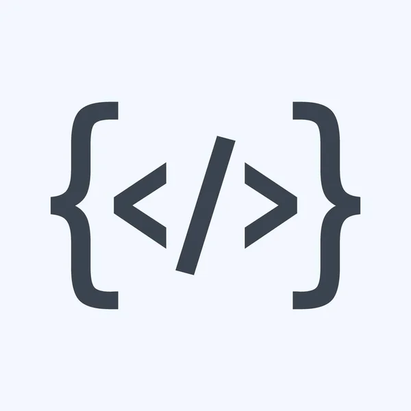 Icon Programming Geeignet Für Das Programmiersymbol Glyphen Stil Einfaches Design — Stockvektor