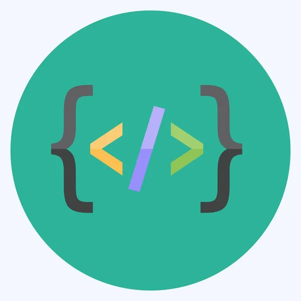 Icon Programming Geeignet Für Das Programmiersymbol Flachen Stil Einfaches Design — Stockvektor