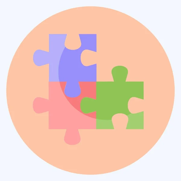 Icon Puzzles Adecuado Para Símbolo Programación Estilo Plano Diseño Simple — Vector de stock