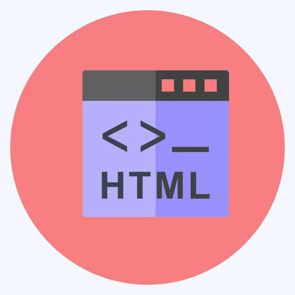 Symbol Html Geeignet Für Das Programmiersymbol Flachen Stil Einfaches Design — Stockvektor