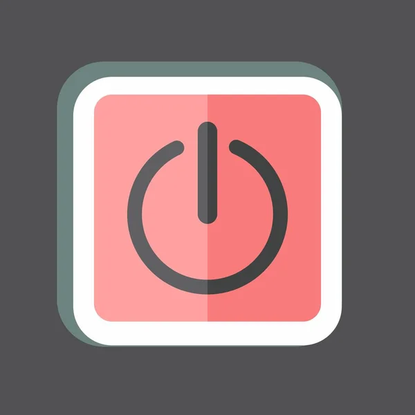 Sticker Power Button Suitable Programming Symbol Simple Design Editable Design — Vetor de Stock