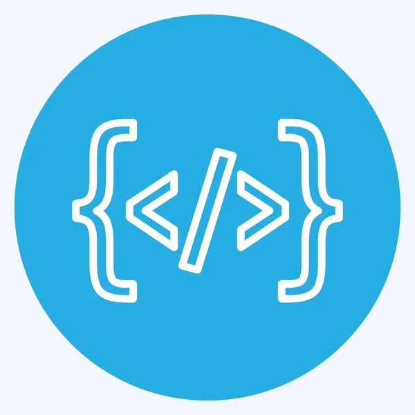 Icon Programming Geeignet Für Das Programmiersymbol Blaue Augen Einfaches Design — Stockvektor