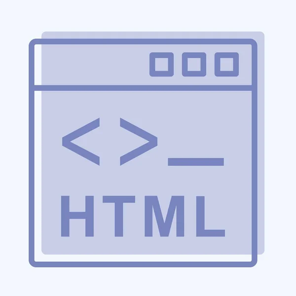 Symbol Html Geeignet Für Das Programmiersymbol Zwei Ton Stil Einfaches — Stockvektor