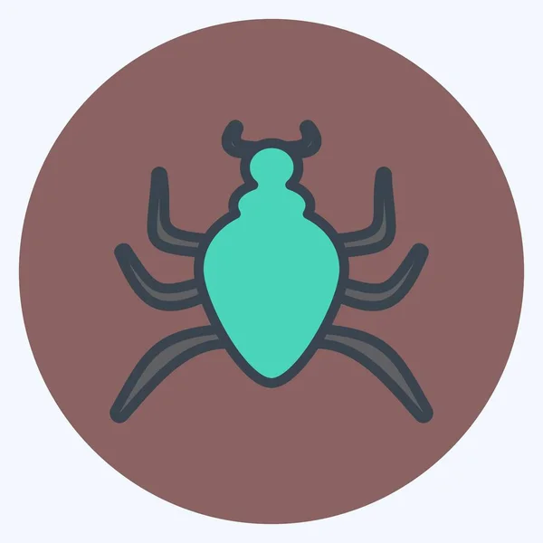 Icon Spider Insect Suitable Animal Symbol Color Mate Style Simple — 스톡 벡터