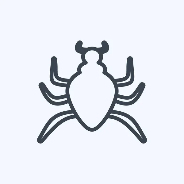 Icon Spider Insect Suitable Animal Symbol Line Style Simple Design — Stock Vector