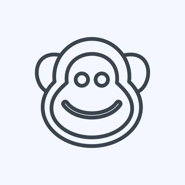 Icon Monkey Suitable Animal Symbol Line Style Simple Design Editable — Stock Vector