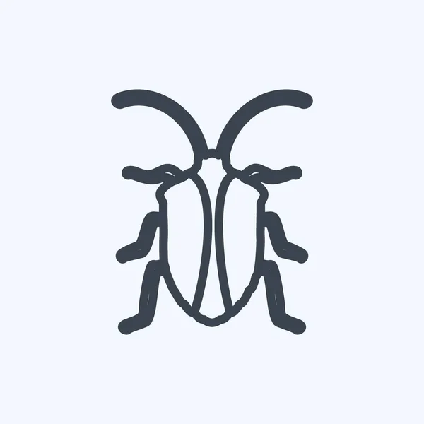 Icône Insecte Adapté Symbole Animal Style Ligne Conception Simple Modifiable — Image vectorielle