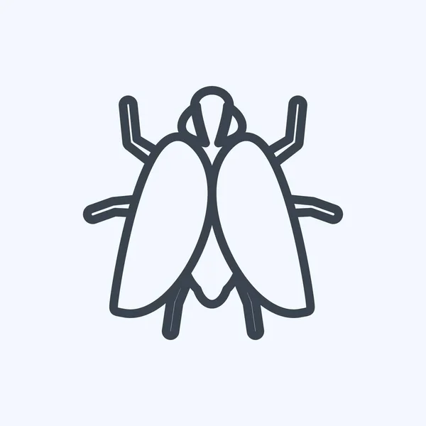 Icon Fly Adecuado Para Símbolo Animal Estilo Línea Diseño Simple — Archivo Imágenes Vectoriales