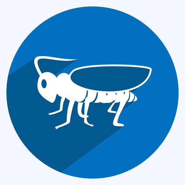 Ikone Heuschrecke Geeignet Für Animal Symbol Lange Schatten Einfaches Design — Stockvektor