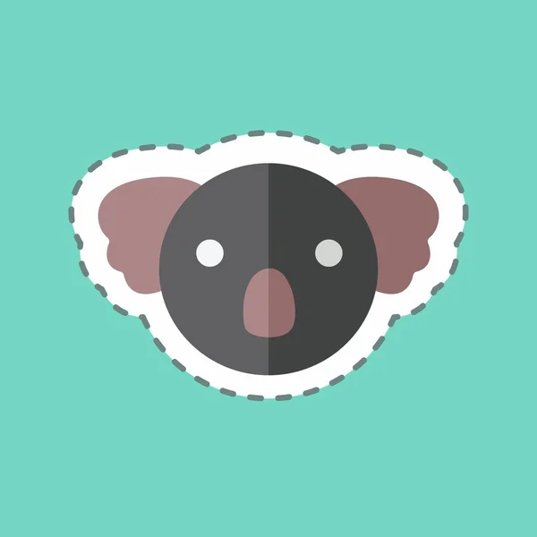 Sticker Line Cut Koala Suitable Animal Symbol Simple Design Editable — стоковый вектор