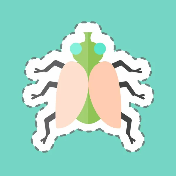 Sticker Line Cut Fly Suitable Animal Symbol Simple Design Editable — Image vectorielle