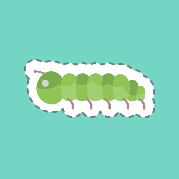 Ligne Autocollante Coupée Caterpillar Adapté Symbole Animal Conception Simple Modifiable — Image vectorielle