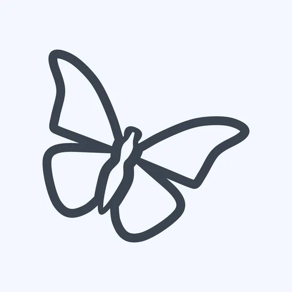 Icono Mariposa Adecuado Para Símbolo Animal Estilo Glifo Diseño Simple — Vector de stock