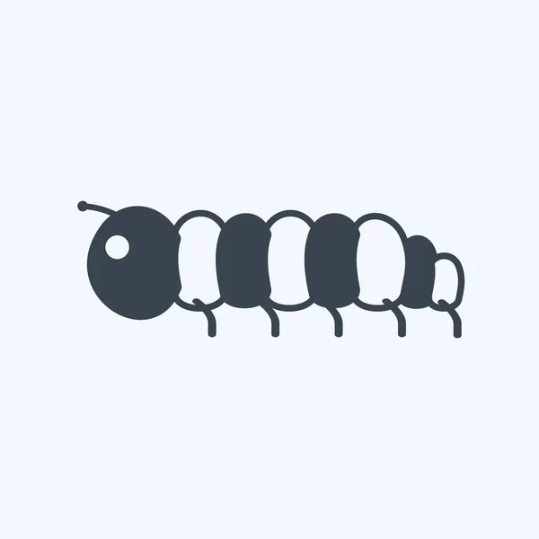 Icon Caterpillar Suitable Animal Symbol Glyph Style Simple Design Editable — Vettoriale Stock