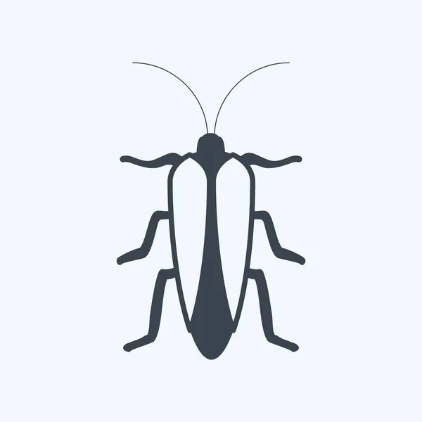 Ikone Bug Geeignet Für Animal Symbol Glyphen Stil Einfaches Design — Stockvektor