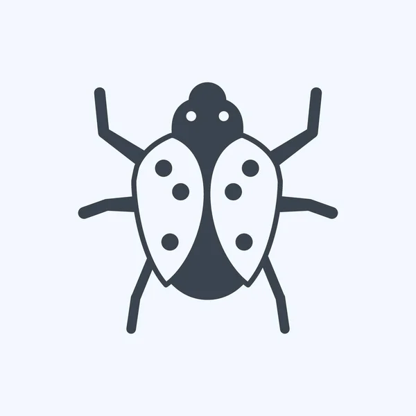 Icon Bug Adequado Para Símbolo Animal Estilo Glifo Design Simples — Vetor de Stock