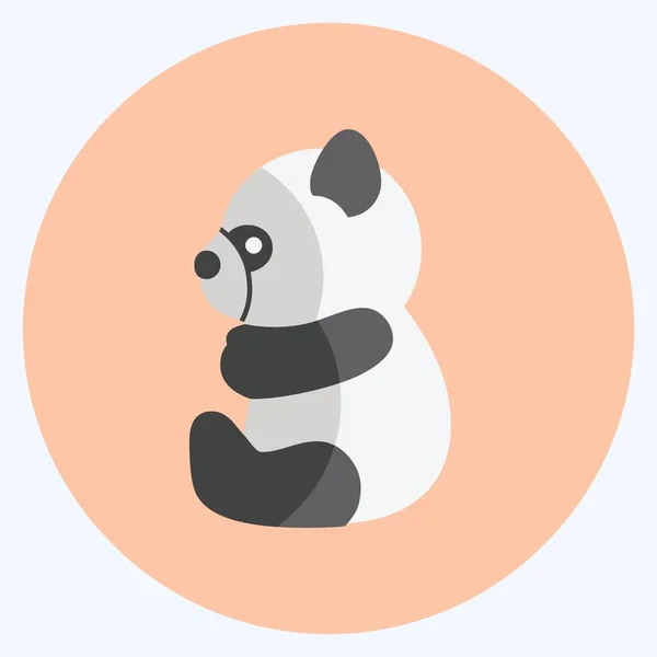 Icon Panda Adequado Para Símbolo Animal Estilo Plano Design Simples — Vetor de Stock