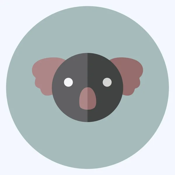 Icon Koala Vhodný Pro Symbol Zvířete Plochý Styl Jednoduchý Design — Stockový vektor