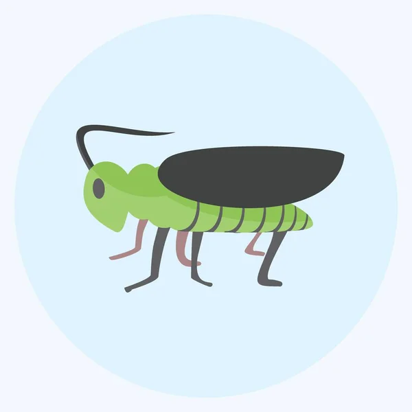 Icône Grasshopper Adapté Symbole Animal Style Plat Conception Simple Modifiable — Image vectorielle
