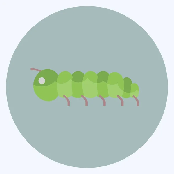 Ícone Caterpillar Adequado Para Símbolo Animal Estilo Plano Design Simples — Vetor de Stock