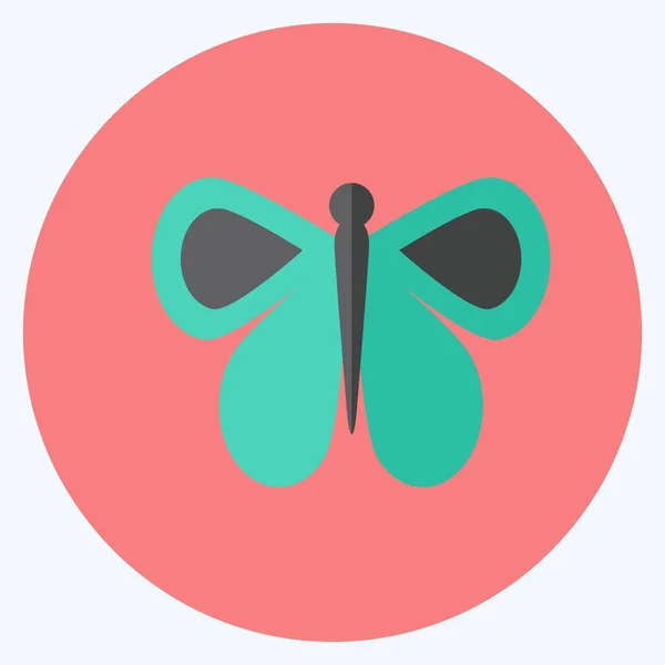 Icon Butterfly Suitable Animal Symbol Flat Style Simple Design Editable —  Vetores de Stock